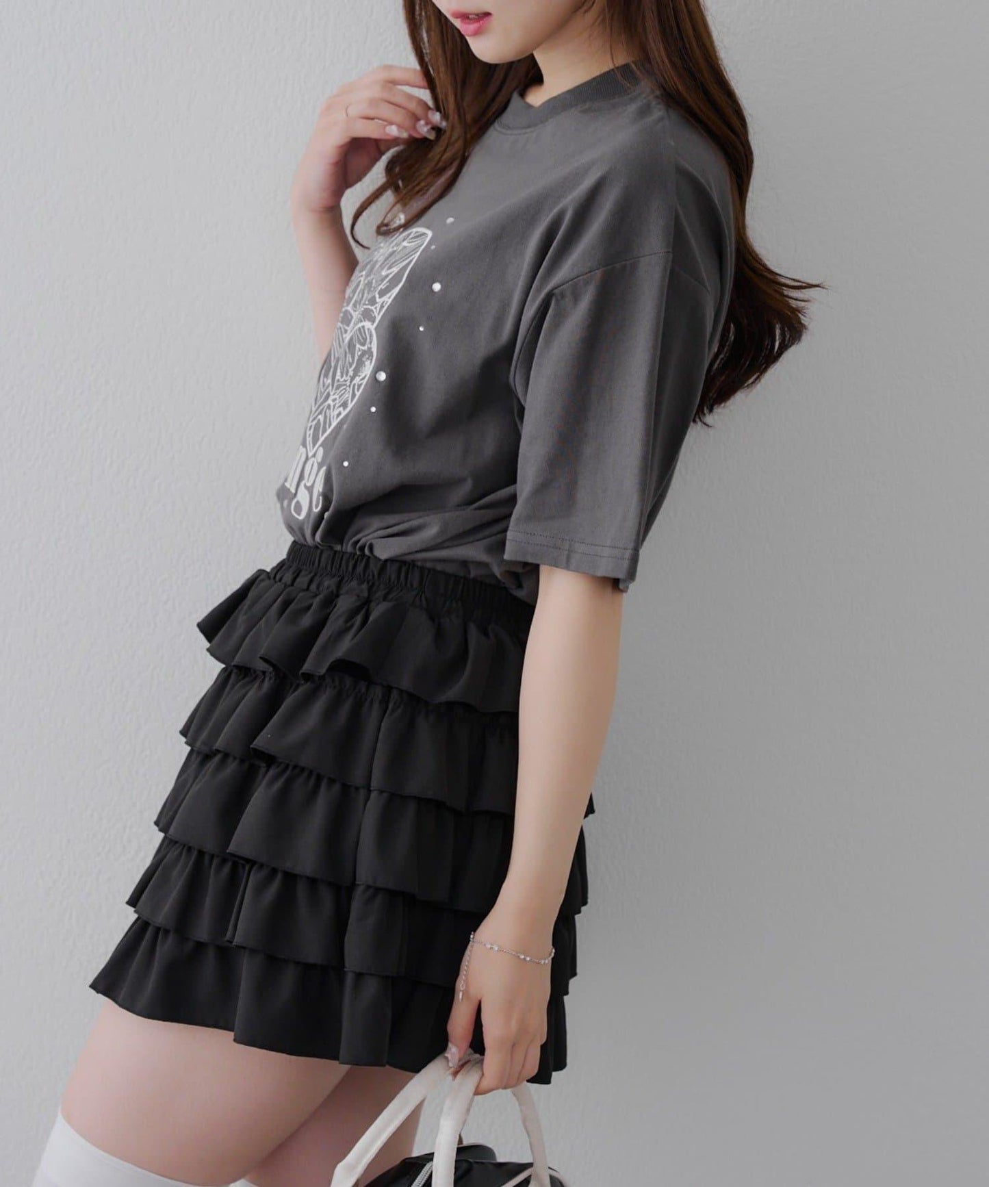 亮片花朵刺繡寬鬆T恤