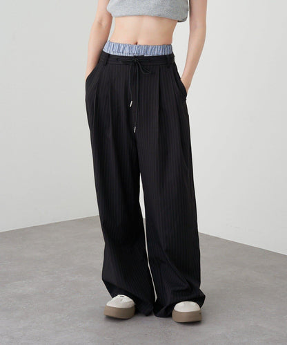 層疊設計休閒西裝褲