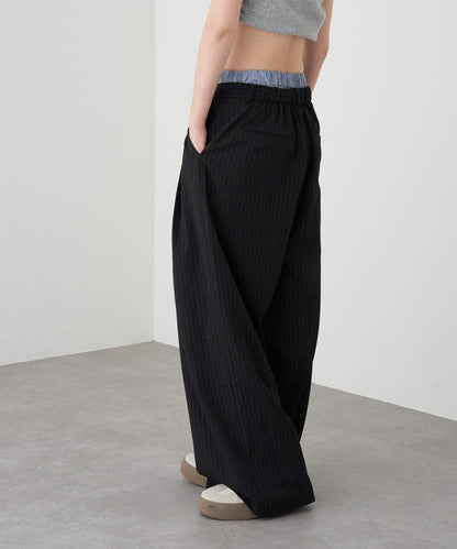 層疊設計休閒西裝褲