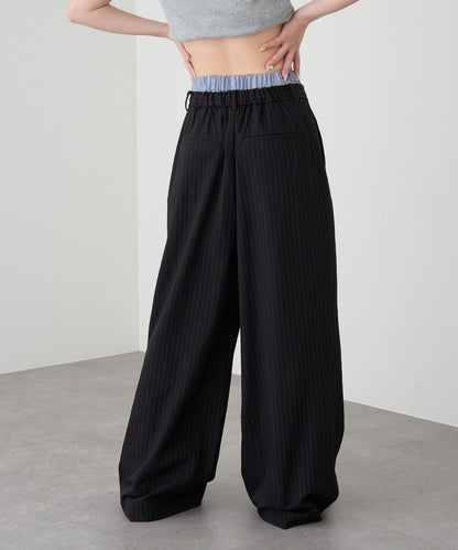 層疊設計休閒西裝褲