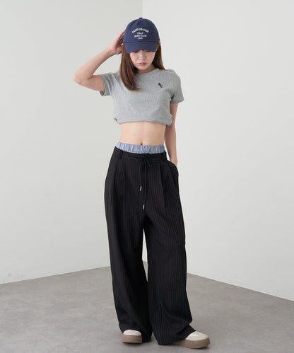 層疊設計休閒西裝褲