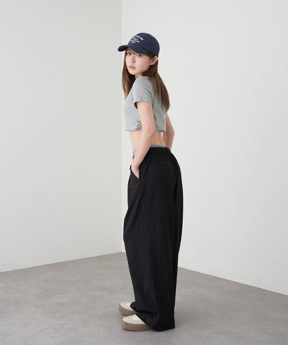 層疊設計休閒西裝褲