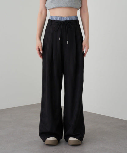 層疊設計休閒西裝褲