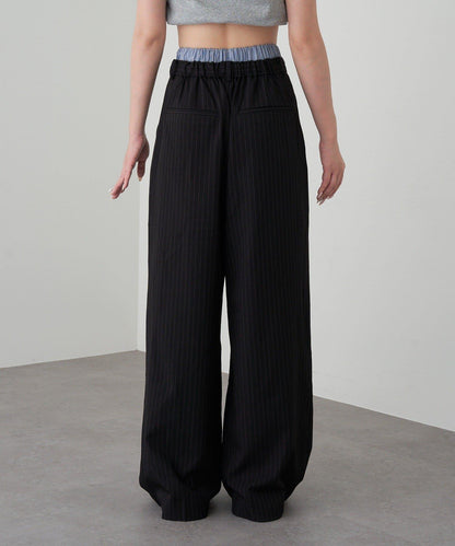 層疊設計休閒西裝褲