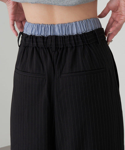 層疊設計休閒西裝褲