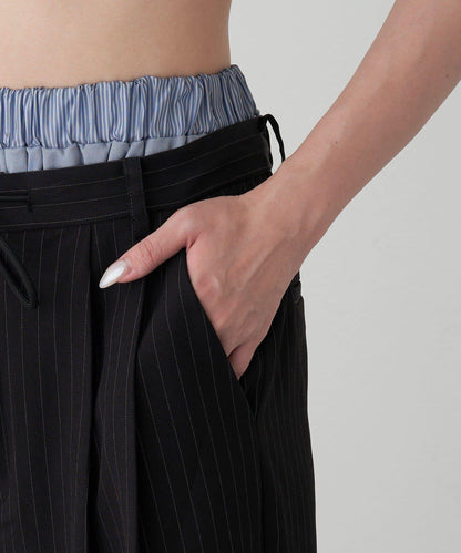 層疊設計休閒西裝褲