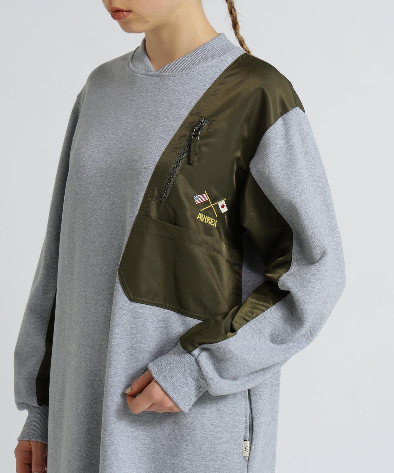 《SOUVENIR COLLECTION》女款尼龍拼接工裝連衣裙