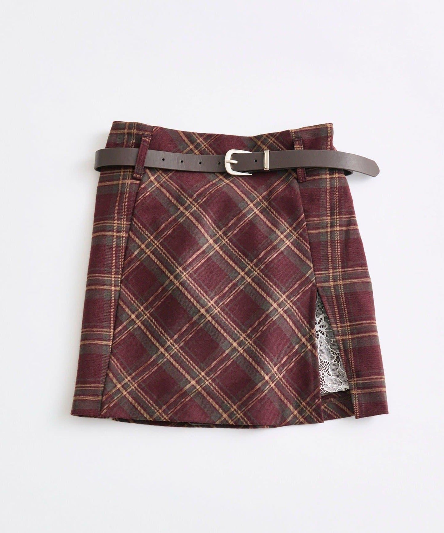 【Belle Charme】蕾絲拼接開叉半身裙