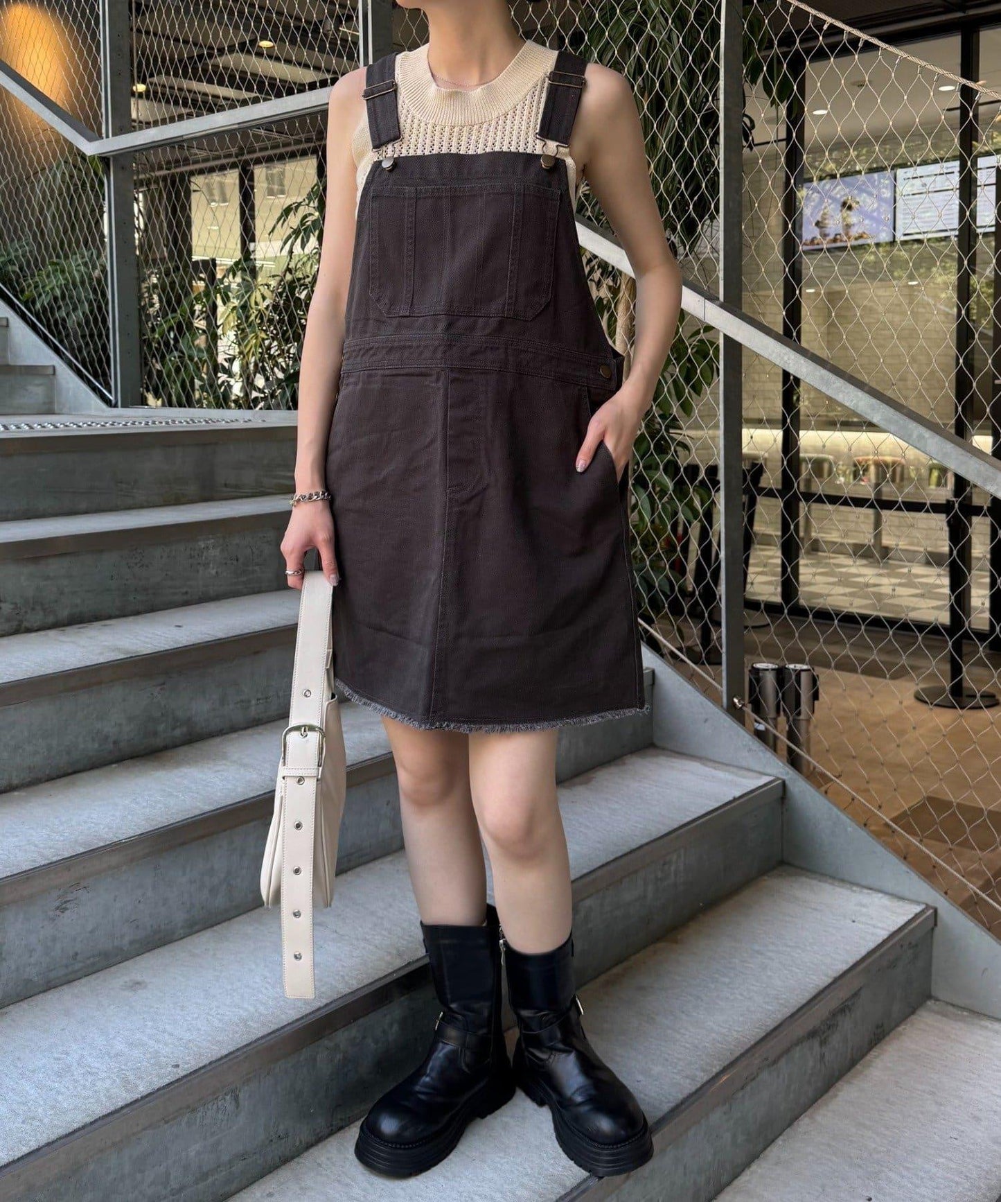 【willow】迷你裙層疊揹帶褲