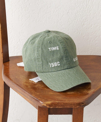 【KIDS】棉質蕾絲帶顏料工藝TIME字母棒球帽