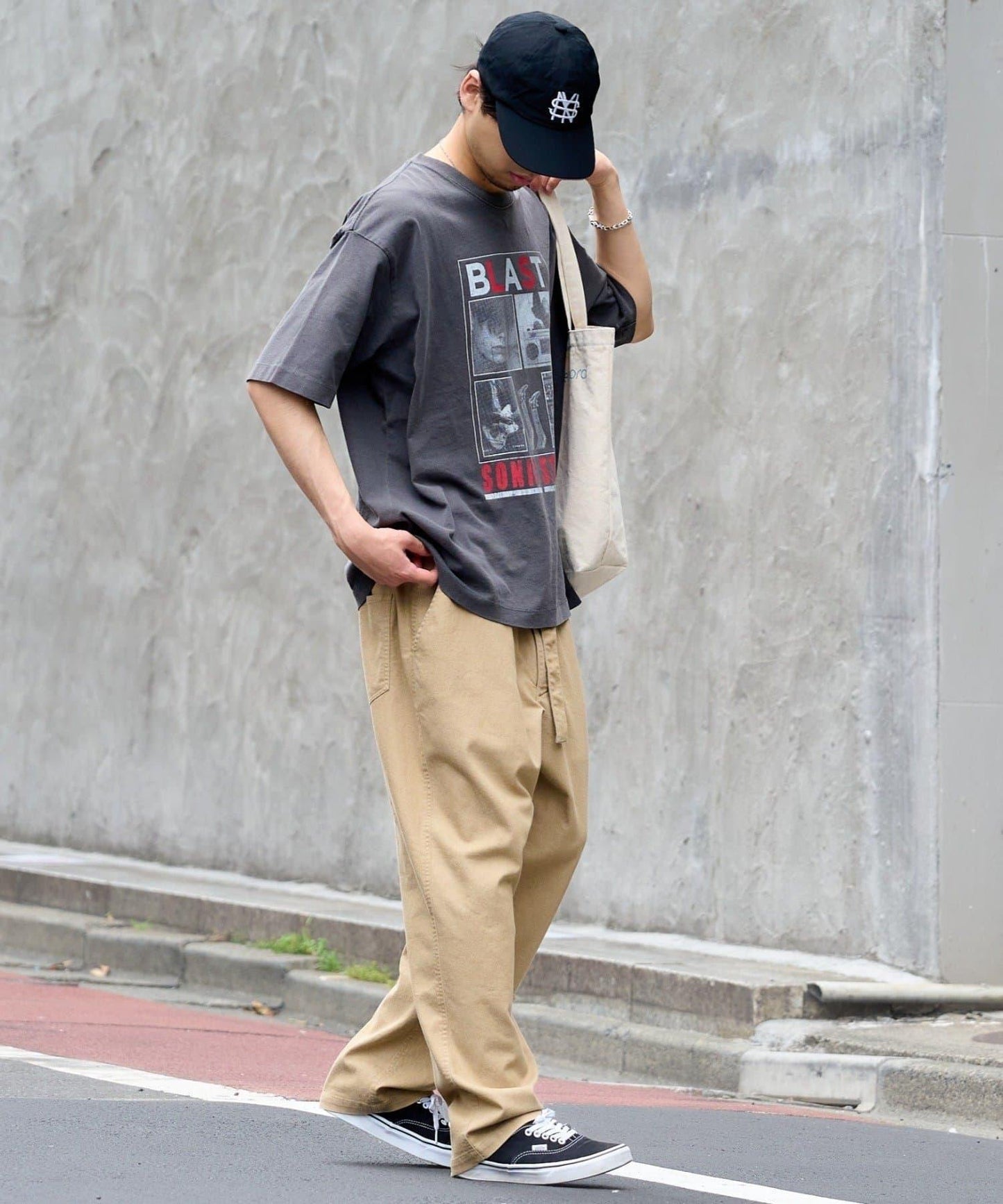 棉斜紋腰帶休閒褲