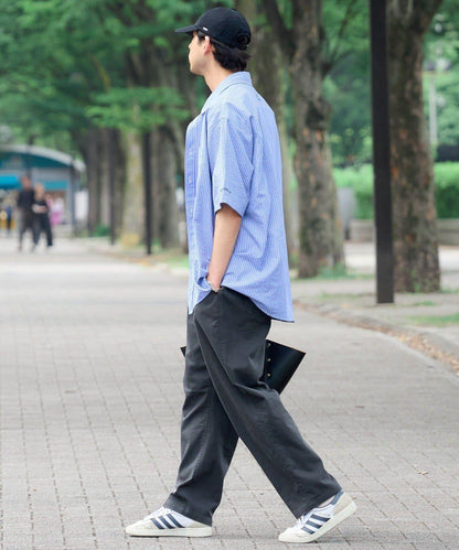 棉斜紋腰帶休閒褲