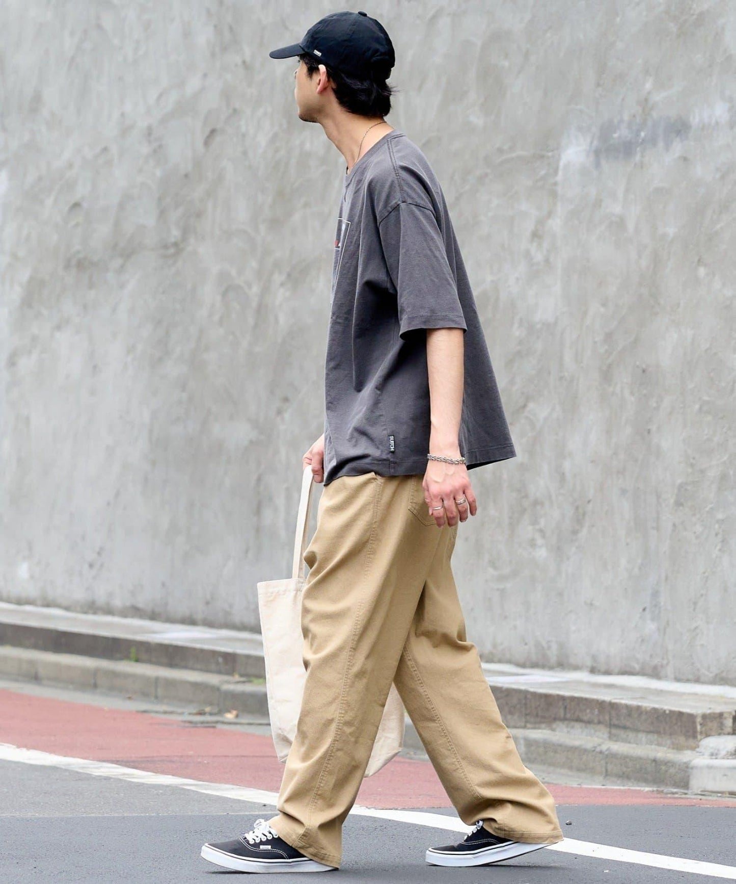 棉斜紋腰帶休閒褲
