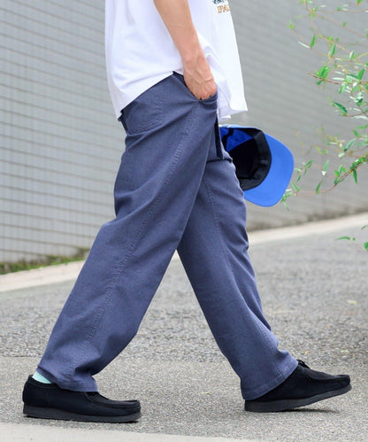 棉斜紋腰帶休閒褲