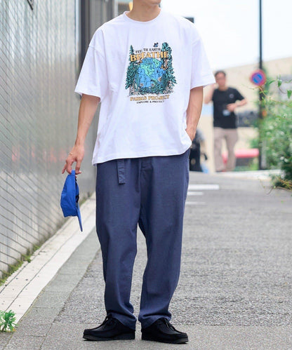 棉斜紋腰帶休閒褲