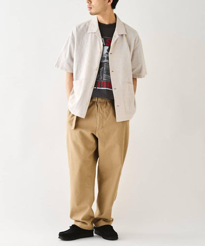 棉斜紋腰帶休閒褲