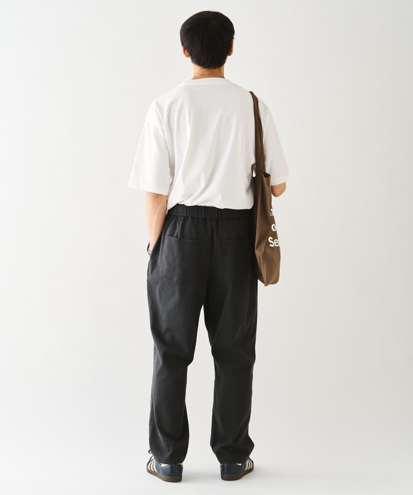 棉斜紋腰帶休閒褲
