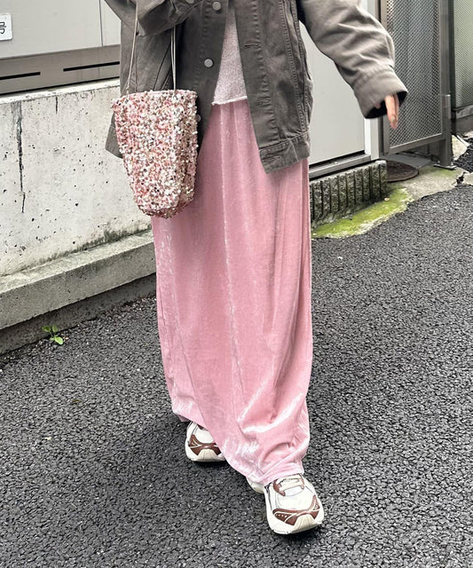 【mystic】亮面天鵝絨半身裙