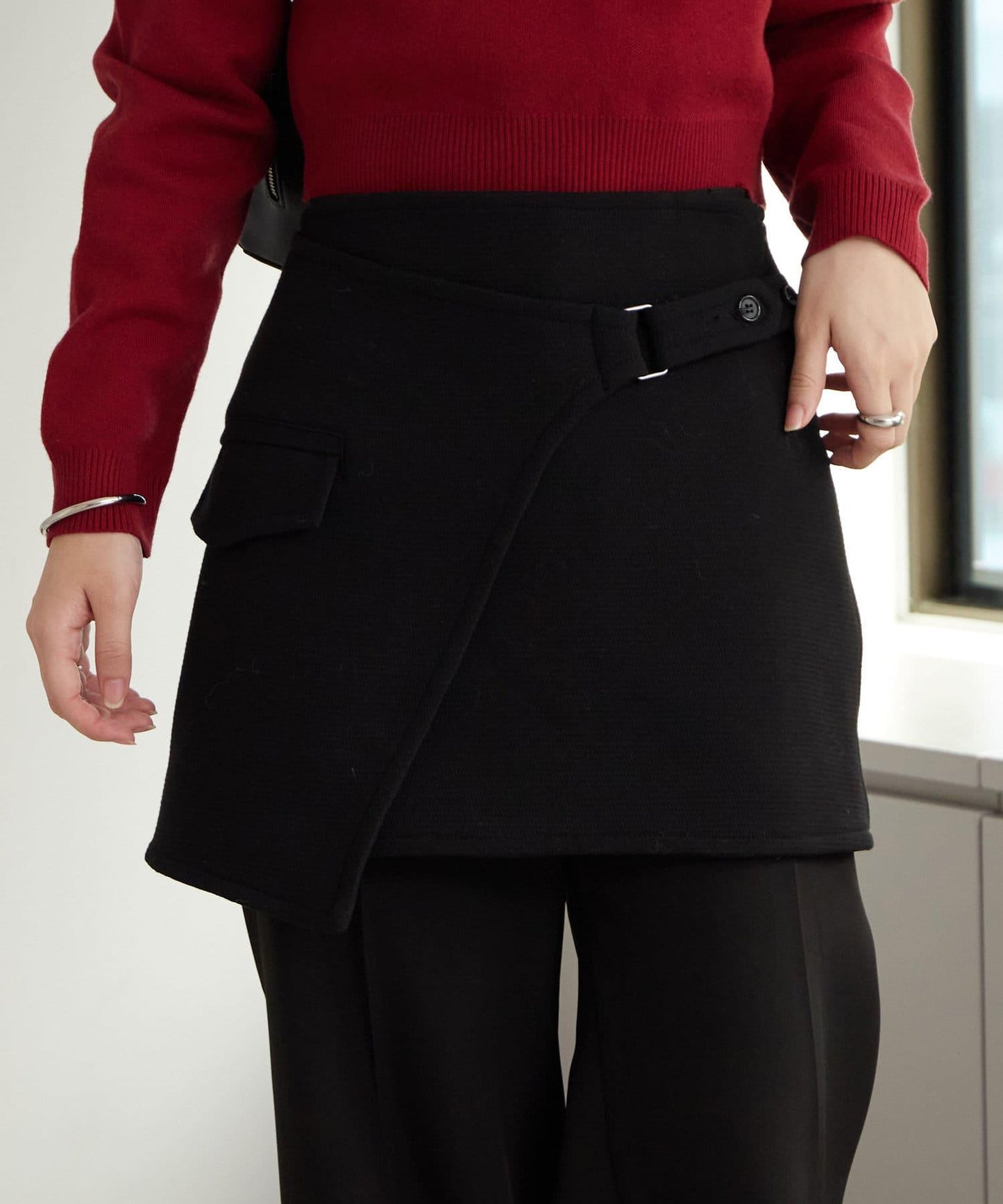 【mystic】裹身腰帶迷你裙褲