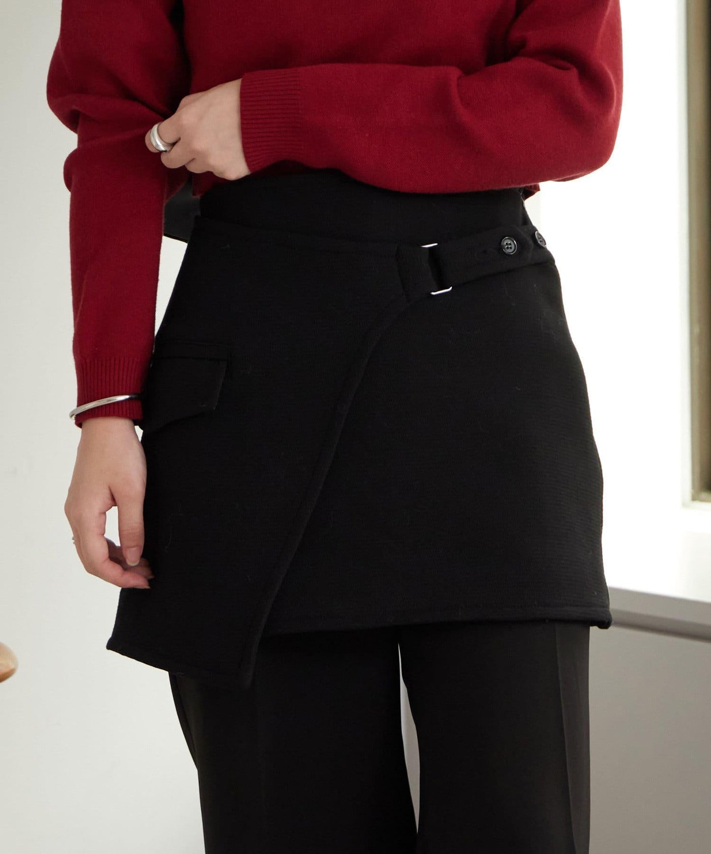 【mystic】裹身腰帶迷你裙褲