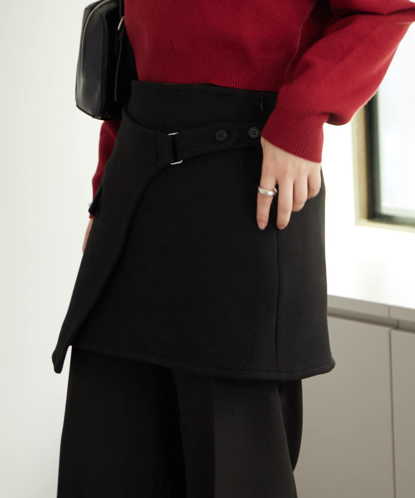 【mystic】裹身腰帶迷你裙褲