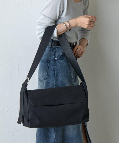 【AW】麂皮翻蓋單肩包