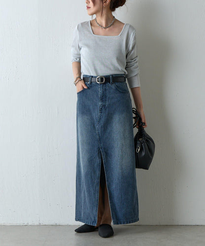 【AW】亮絲雙穿方領套頭衫