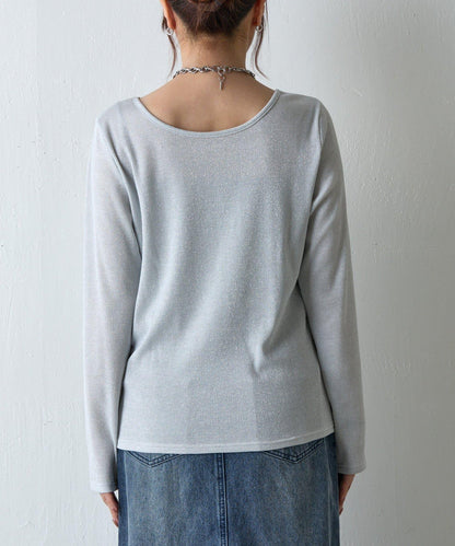 【AW】亮絲雙穿方領套頭衫