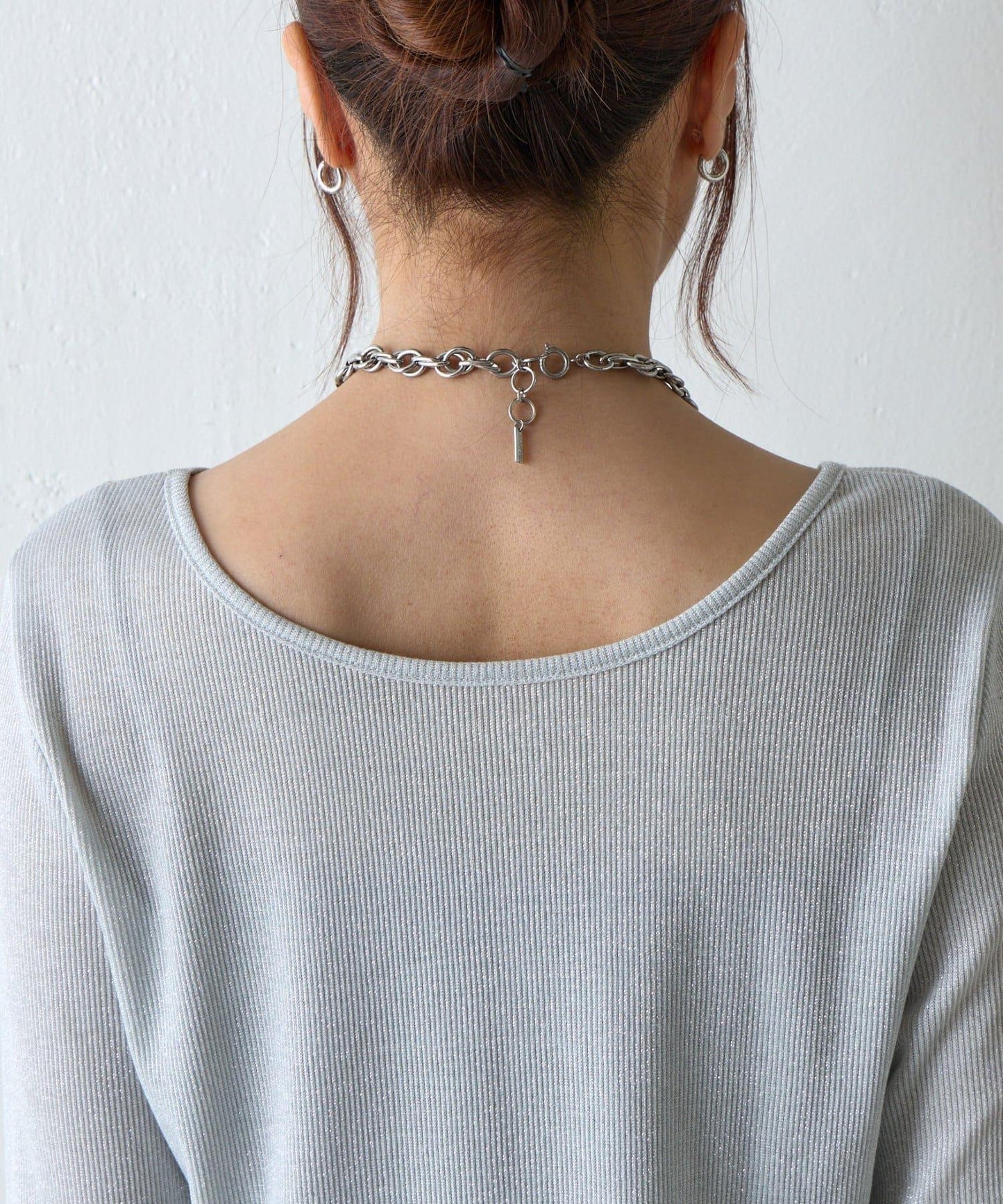 【AW】亮絲雙穿方領套頭衫