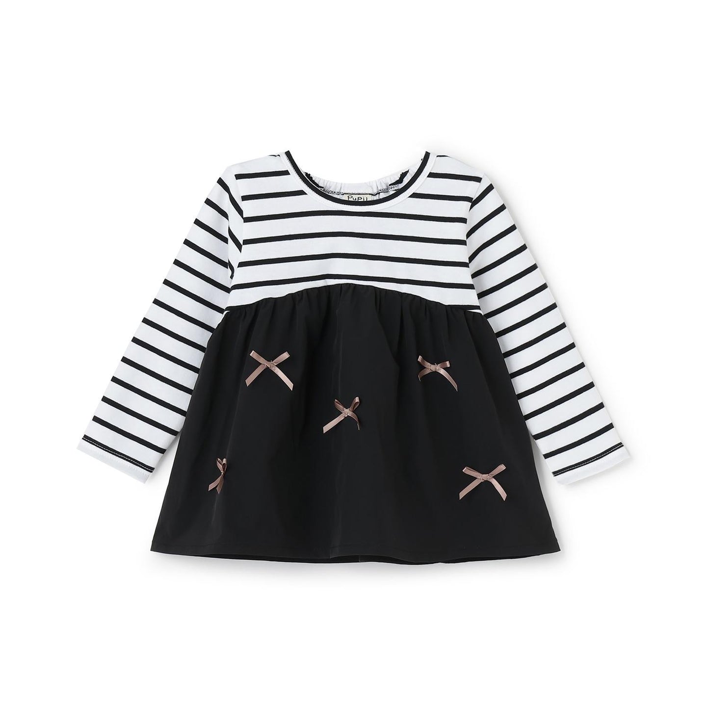 拼接條紋長袖T恤