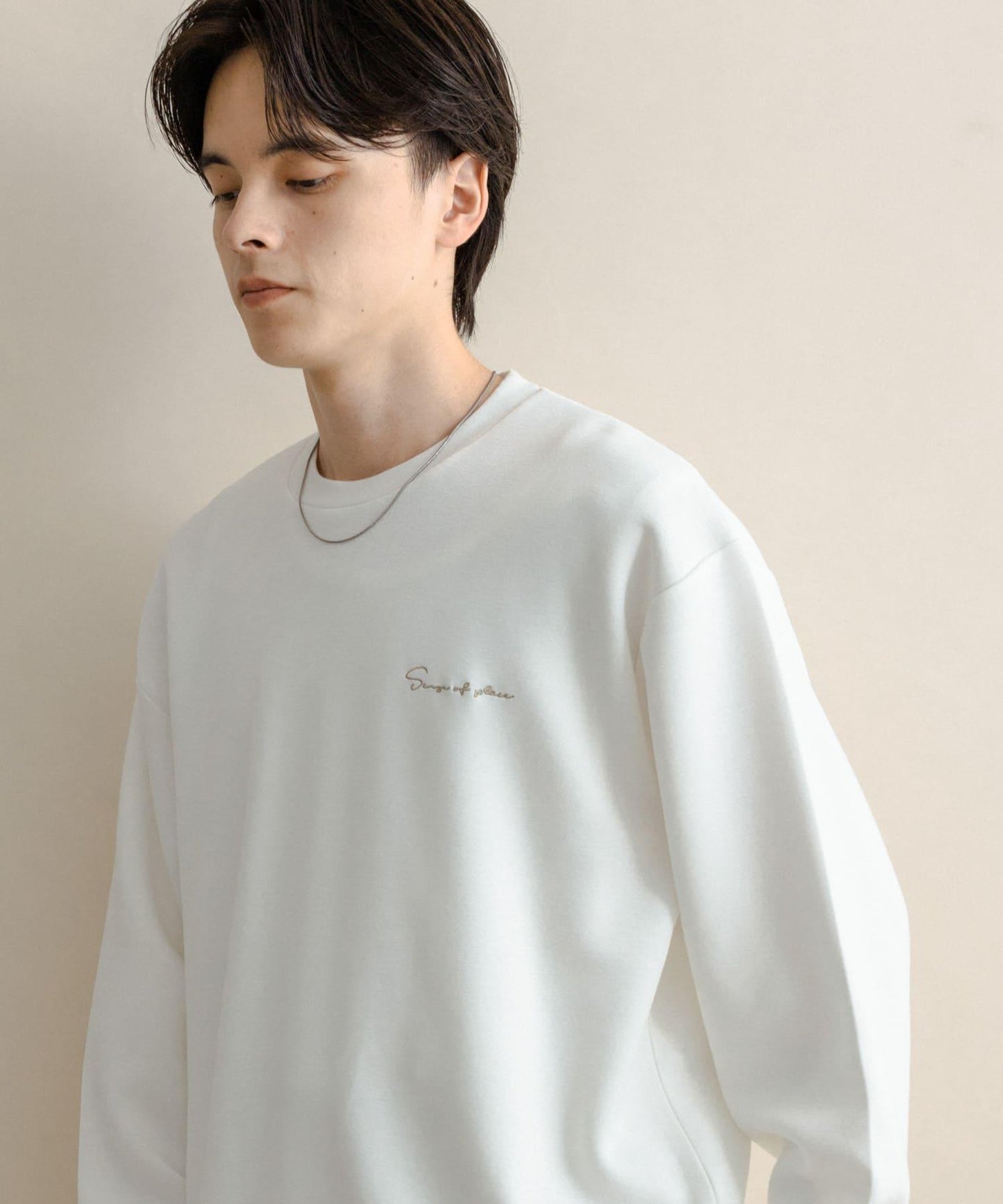 部分色 刺繡加厚長袖T恤