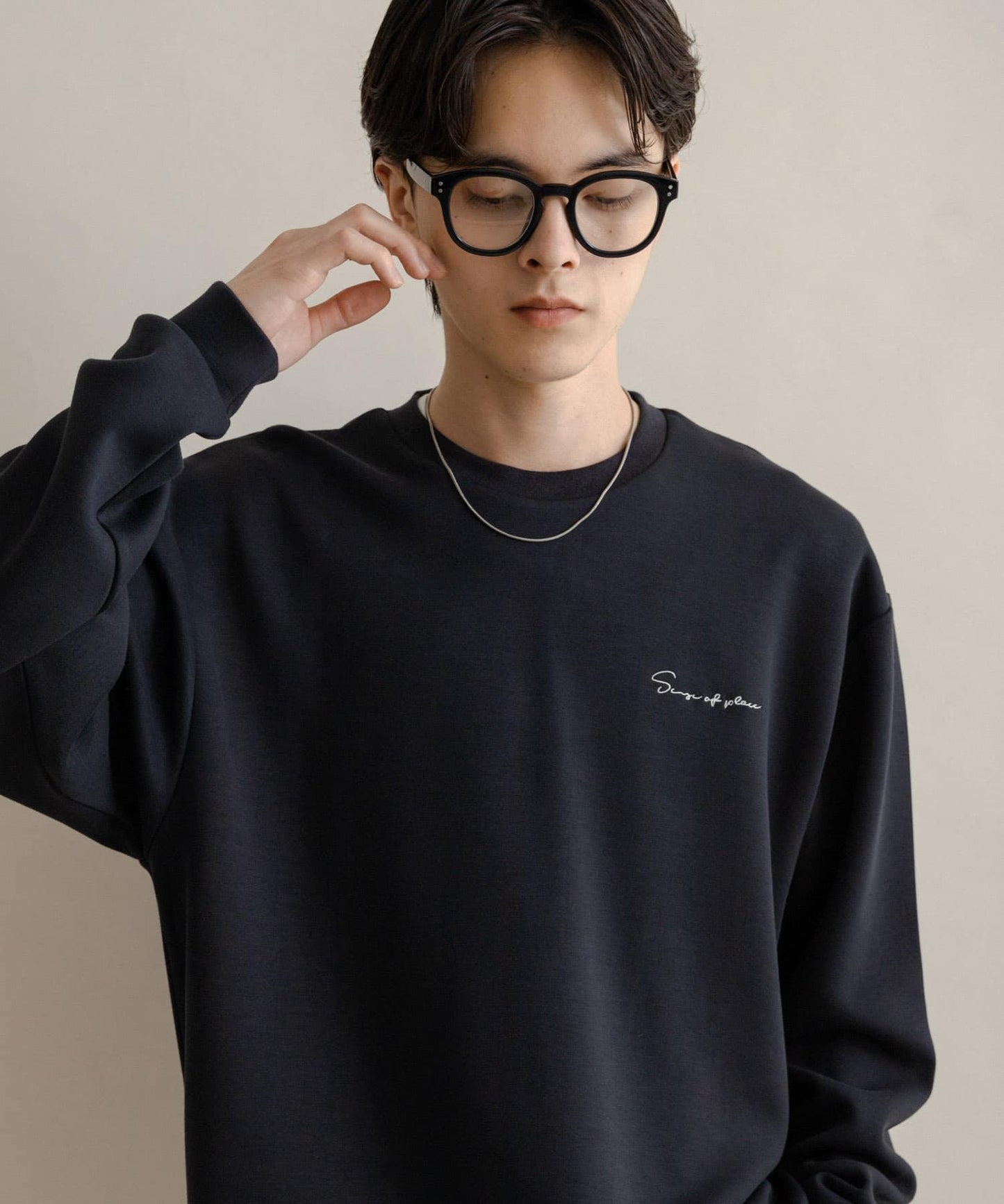 部分色 刺繡加厚長袖T恤