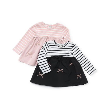 拼接條紋長袖T恤