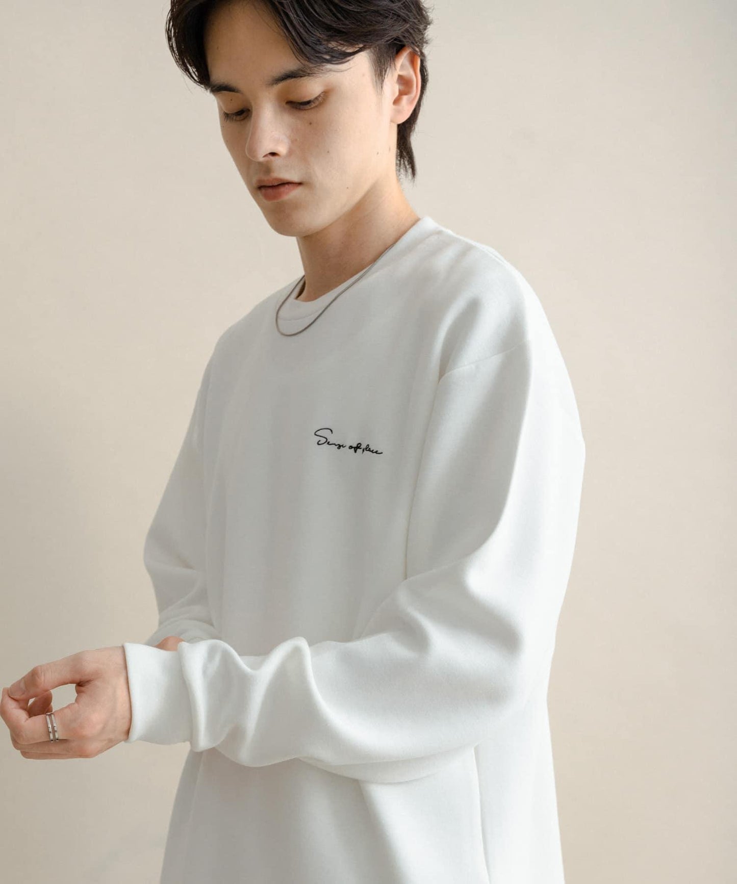 部分色 刺繡加厚長袖T恤