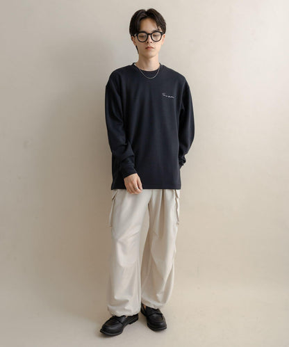 部分色 刺繡加厚長袖T恤