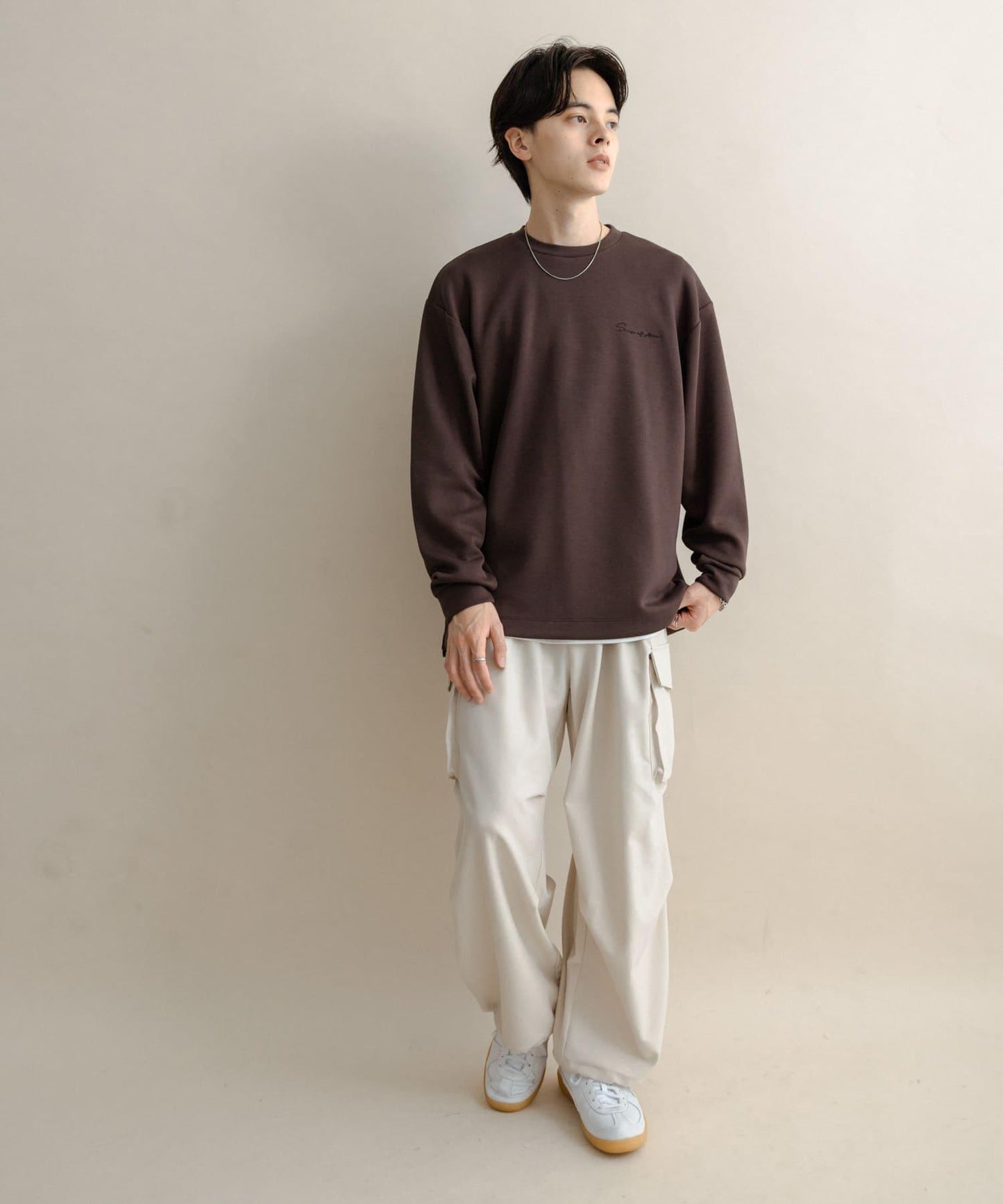 部分色 刺繡加厚長袖T恤