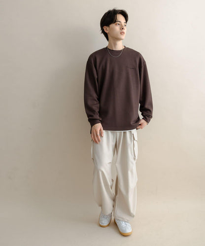 部分色 刺繡加厚長袖T恤