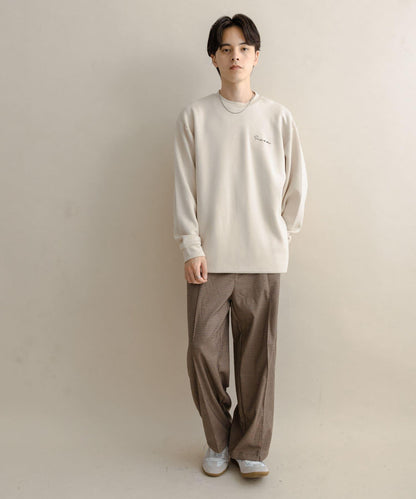 部分色 刺繡加厚長袖T恤