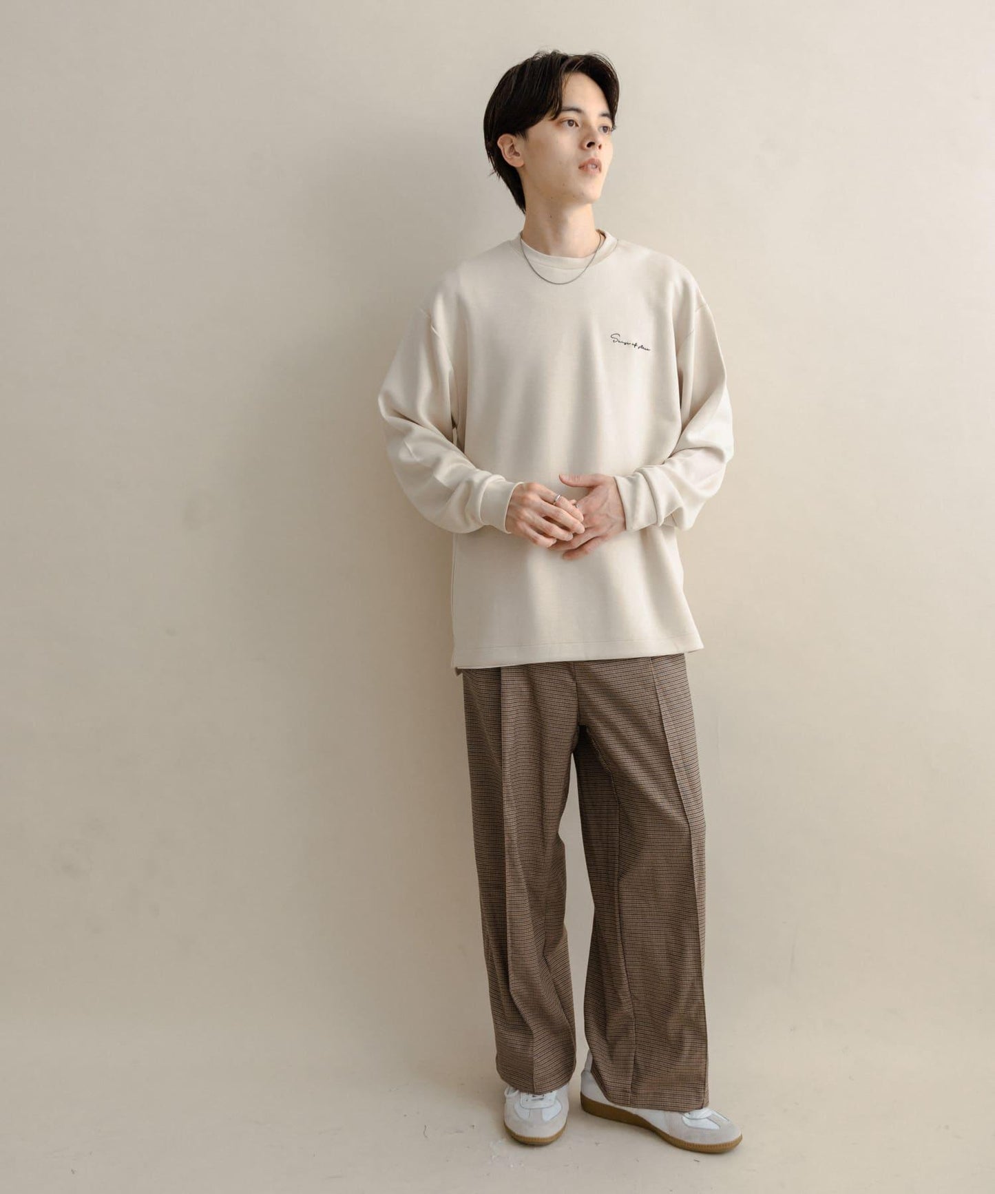 部分色 刺繡加厚長袖T恤