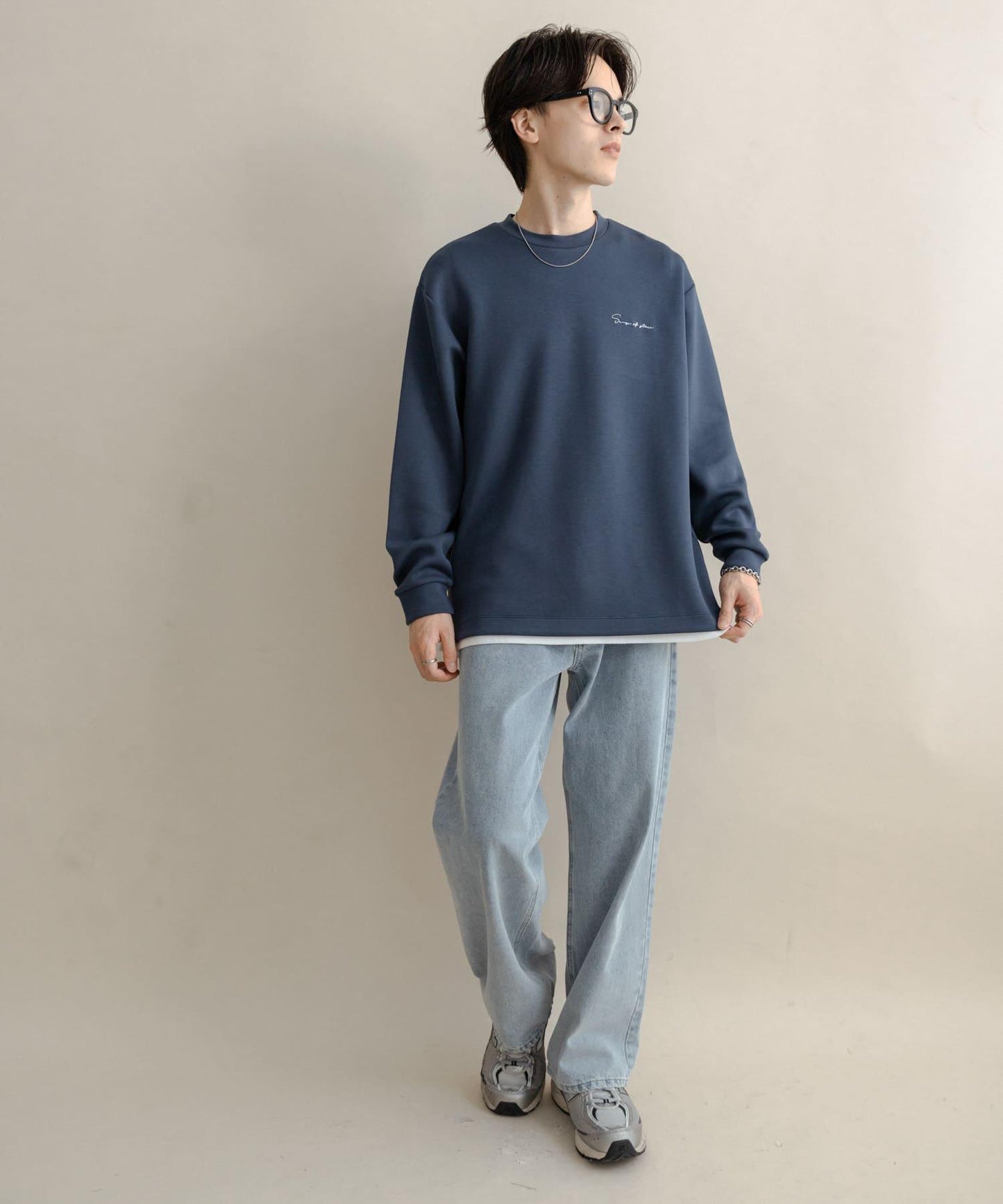 部分色 刺繡加厚長袖T恤