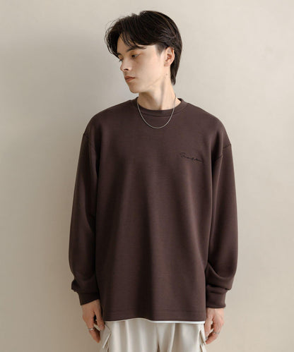 部分色 刺繡加厚長袖T恤