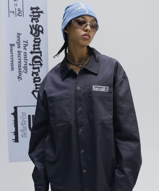 【WHO'S WHO gallery】【Sourcream】斜紋工裝襯衫
