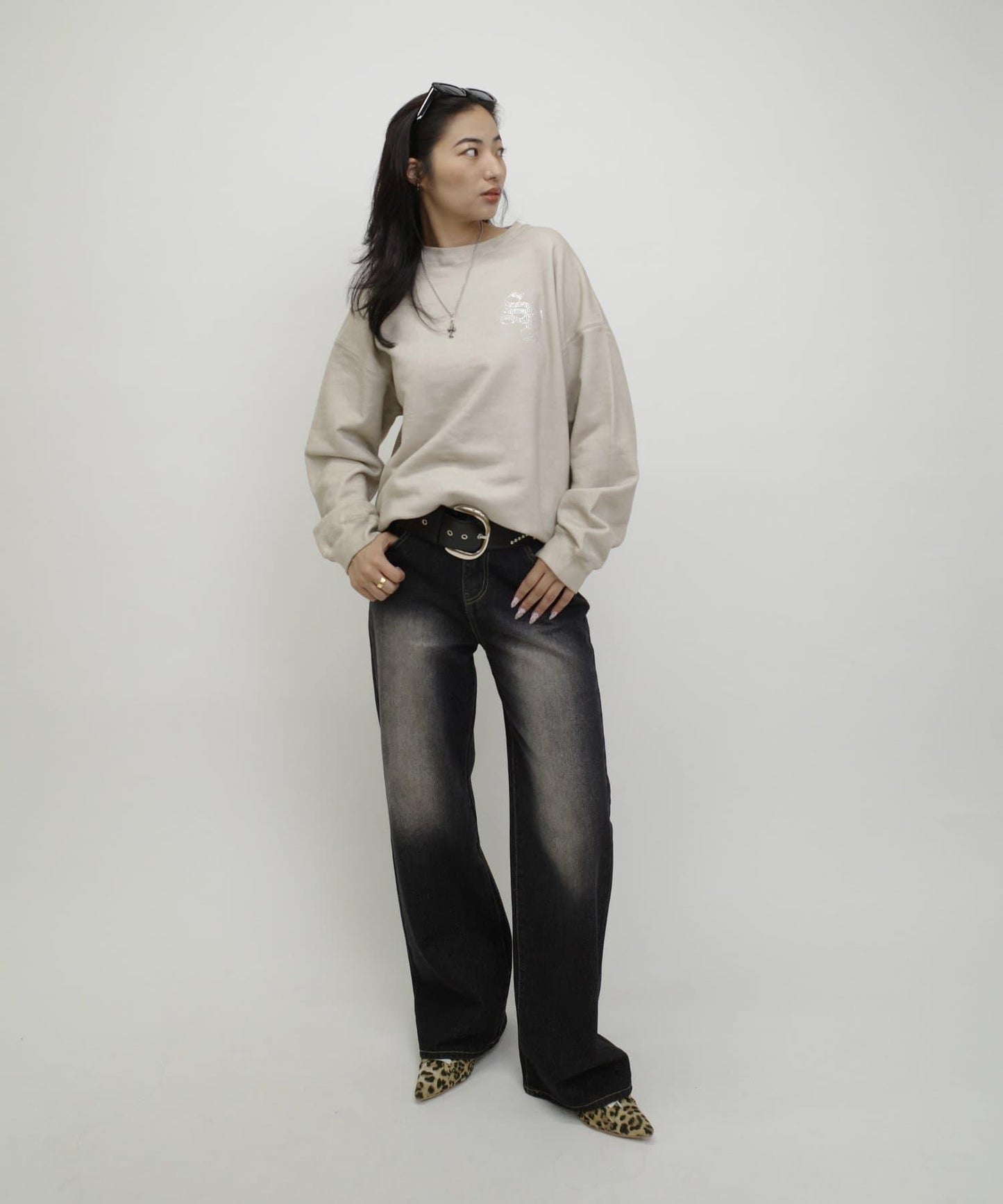 【WHO'S WHO gallery】【SLOPPY】水鑽圓領衫