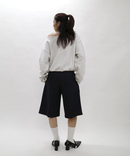 【WHO'S WHO gallery】鉚釘褶皺中長西裝褲