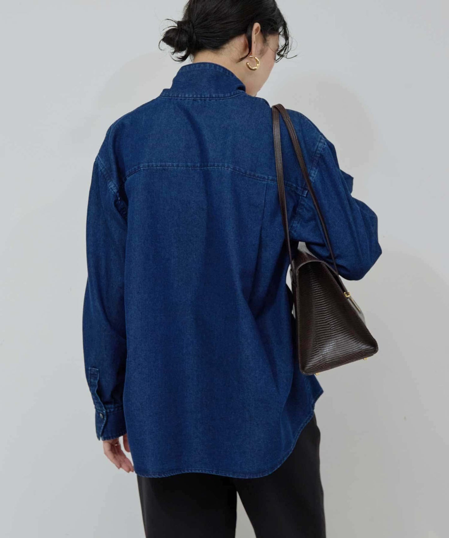 牛仔蝴蝶結領襯衫