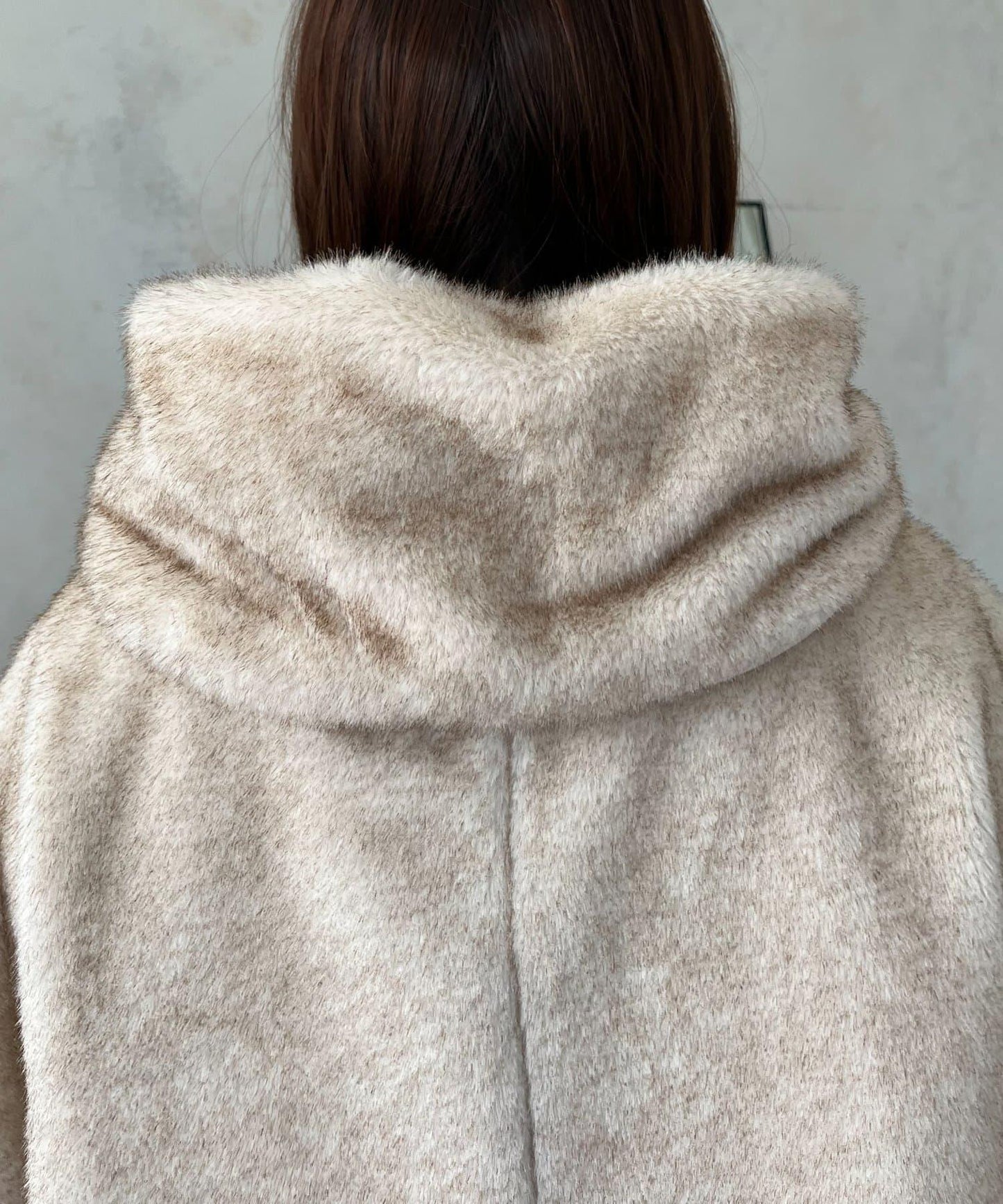 【總選舉參賽單品】貂絨風格連帽毛皮披肩