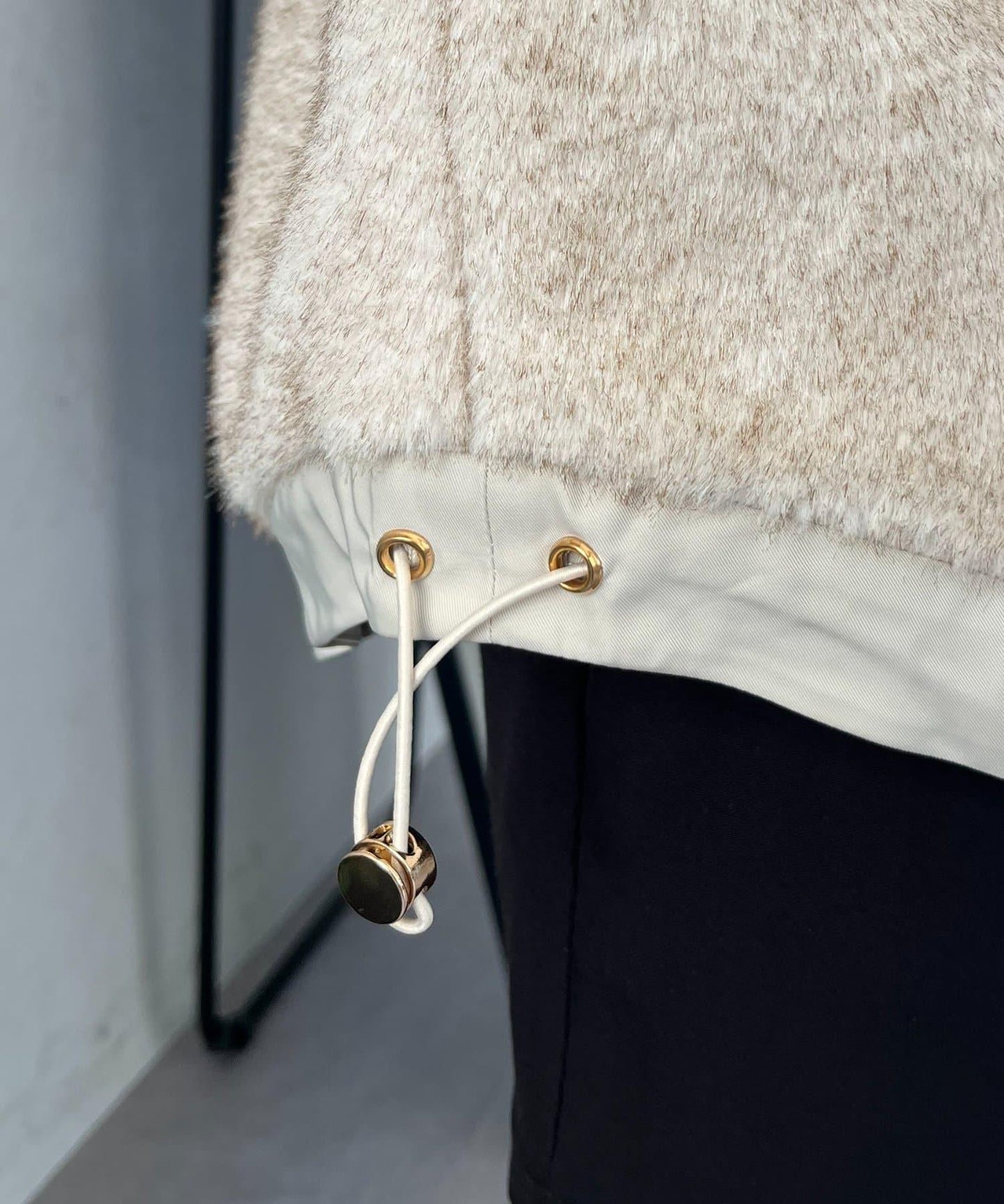 【總選舉參賽單品】貂絨風格連帽毛皮披肩