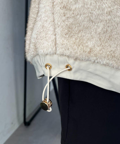 【總選舉參賽單品】貂絨風格連帽毛皮披肩