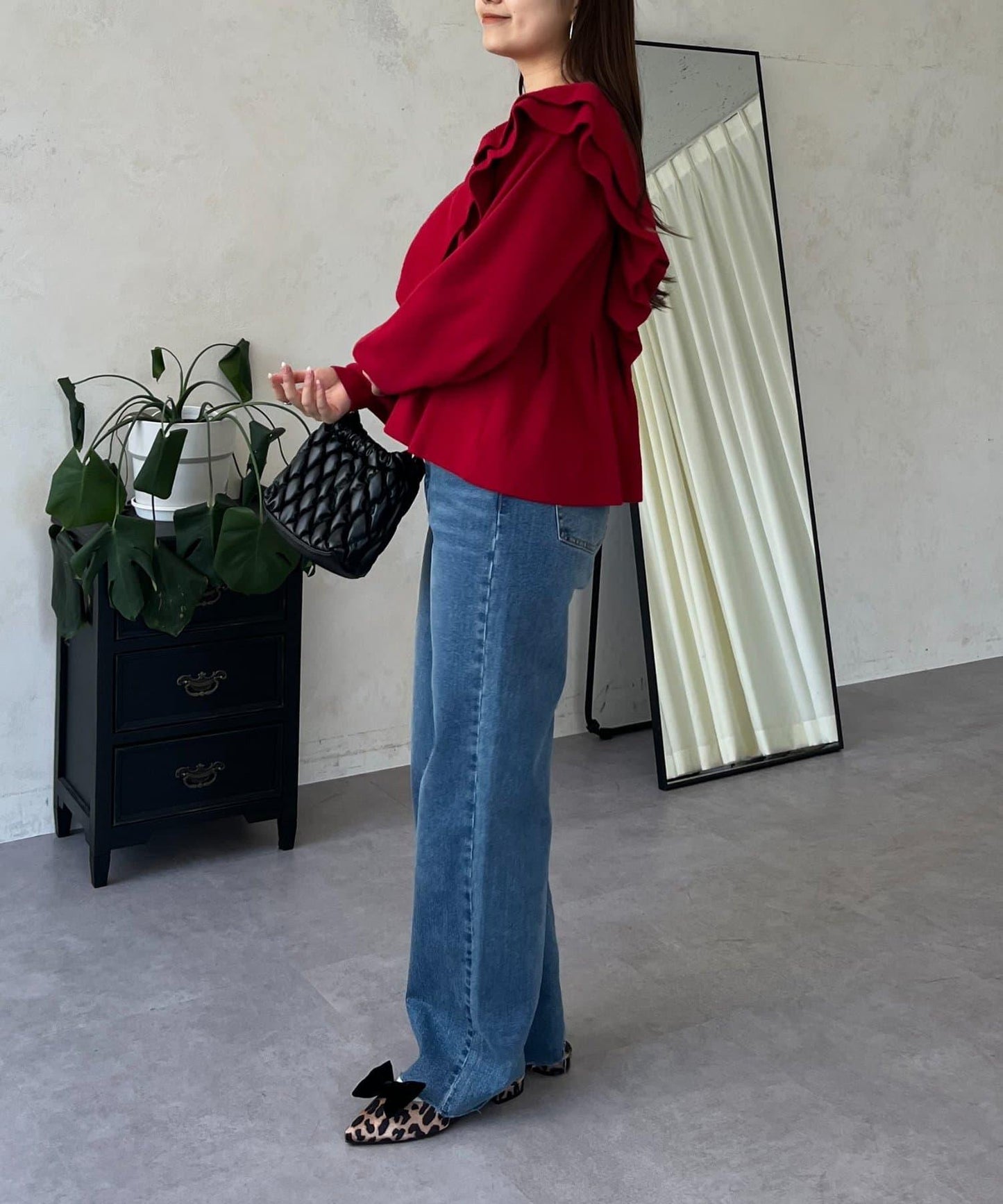 【總選舉參賽單品】愛心紐扣荷葉邊短款收腰開衫