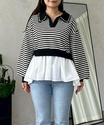 【總選舉參賽單品】珍珠領2way開領荷葉邊針織衫